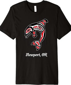 Native American Newport OR Red Orca Killer Whale Premium T-Shirt