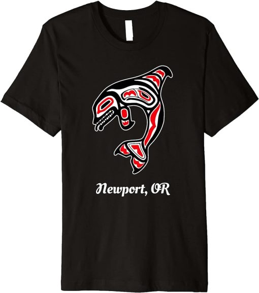 Native American Newport OR Red Orca Killer Whale Premium T-Shirt