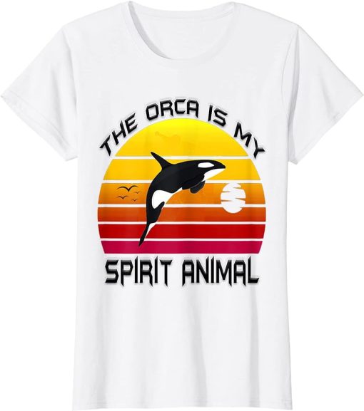 Womens Cute Vintage The Orca Is My Spirit Animal T-Shirt