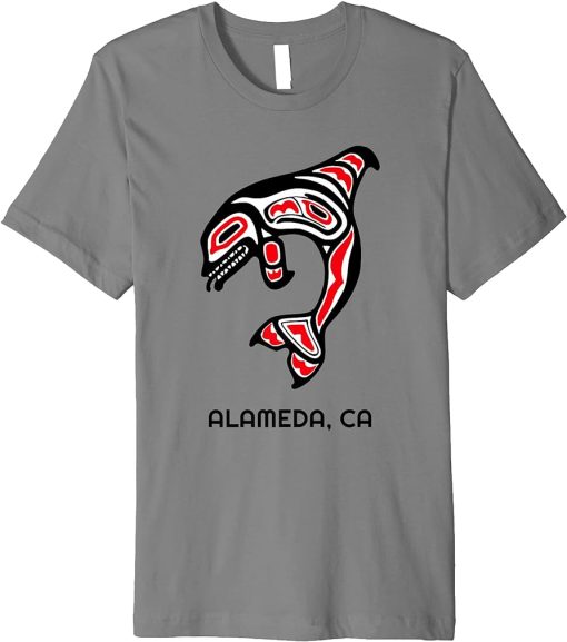 Alameda, CA Native American Orca Killer Whale Premium T-Shirt