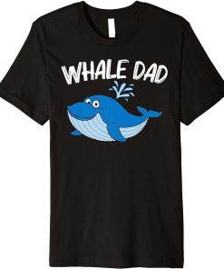 Funny Whale Art For Dad Papa Orca Narwhal Blue Whales Premium T-Shirt