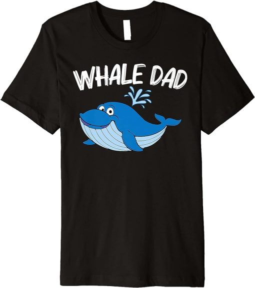 Funny Whale Art For Dad Papa Orca Narwhal Blue Whales Premium T-Shirt