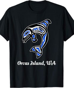 Blue Native American Orcas Island WA Orca Killer Whale T-Shirt