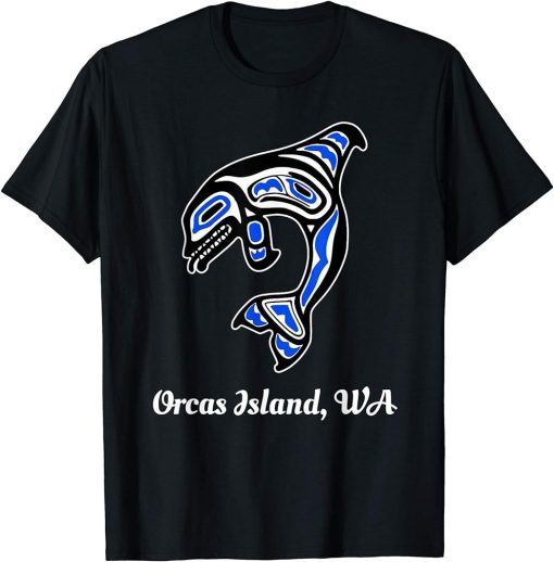 Blue Native American Orcas Island WA Orca Killer Whale T-Shirt