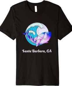 San Barbara CA Japanese Paint Geometric Orca Killer Whale Premium T-Shirt