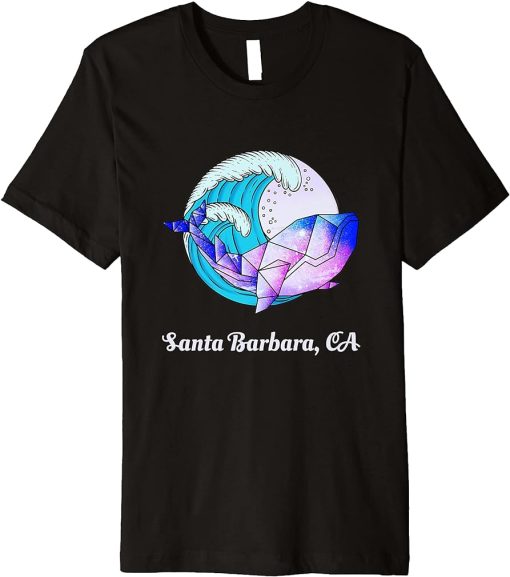 San Barbara CA Japanese Paint Geometric Orca Killer Whale Premium T-Shirt