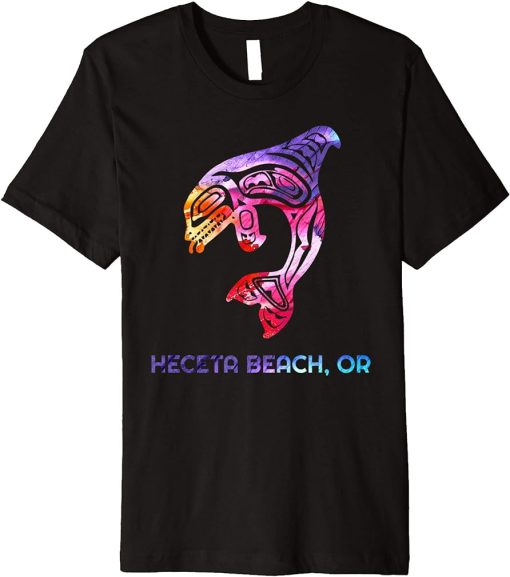 Heceta Beach Oregon Native American Orca Killer Whale Premium T-Shirt